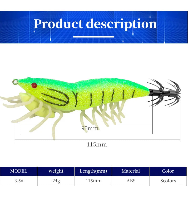 Señuelo Duro Luminoso Tipo Camarón