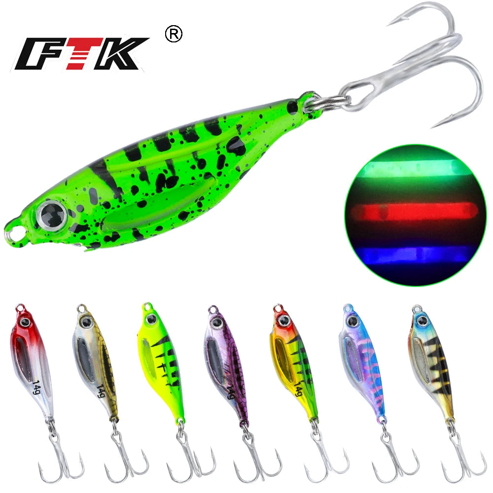 Señuelo Duro Tipo Jig con Ojos 3D Luminoso