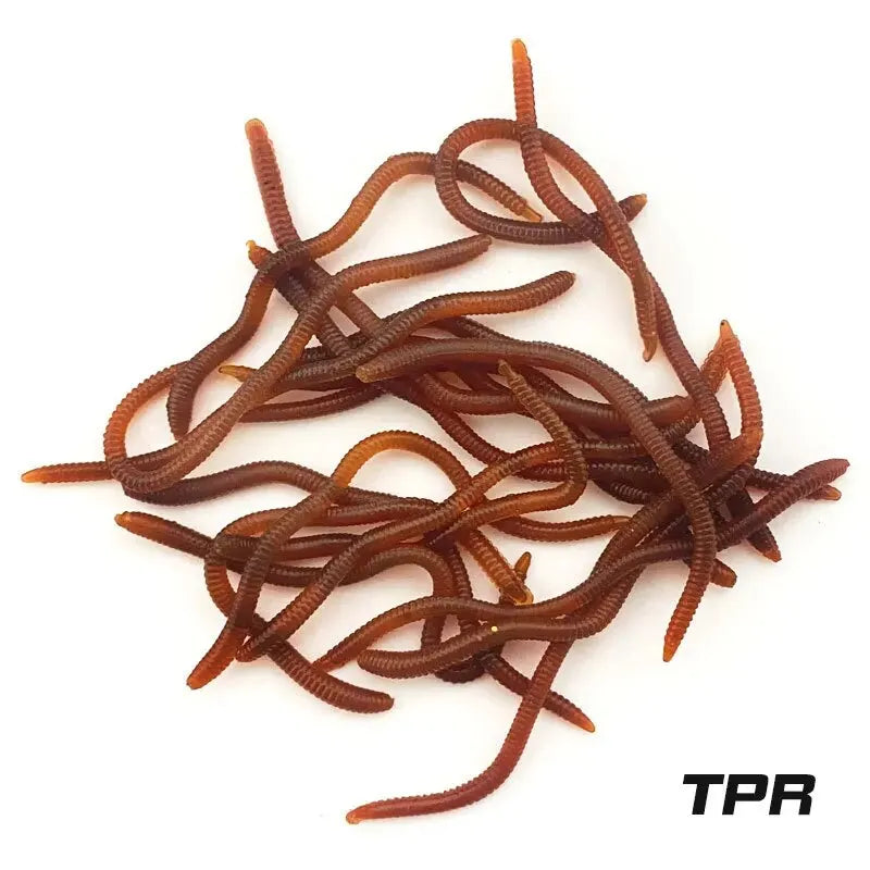 Señuelos Blandos Simulación Gusano Rojo con Aroma a Pescado