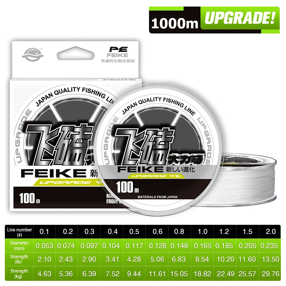 Línea Trenzada Nano PE Ultra Fina – 100 m / 300 m / 500 m / 1000 m