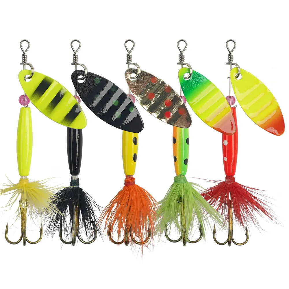 Señuelos Spinnerbait de Metal con Plumas
