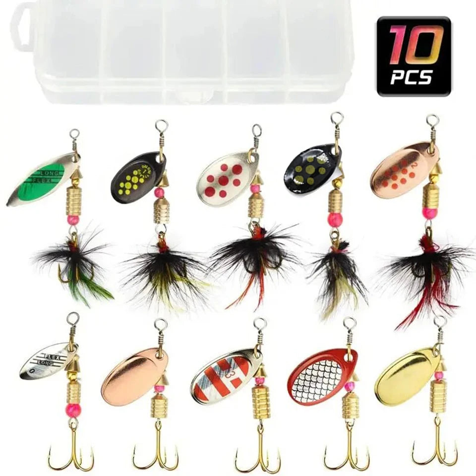 Set de 10 Cucharillas Metálicas Spinner 2–8g