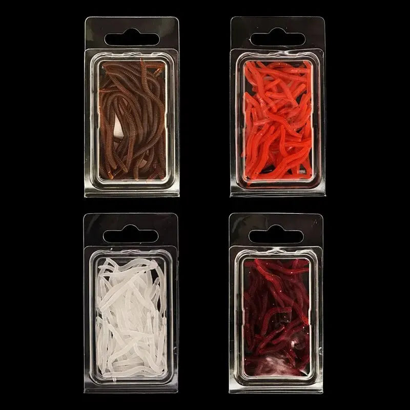 Señuelos Blandos Simulación Gusano Rojo con Aroma a Pescado