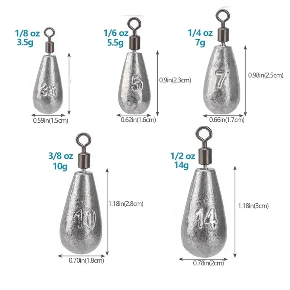 Set de 10 Plomos en Forma de Gota